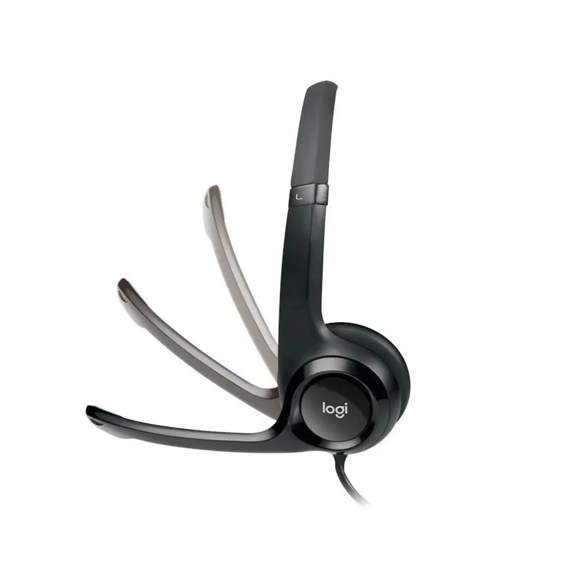 Auriculares Logitech ClearChat H390 - Cableados USB - Micrófono con Cancelación de Ruido - Estéreo Binaural - Color Negro y Plata