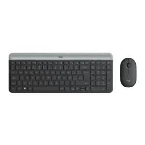 Logitech Slim Combo MK470 - Teclado y Mouse Inalámbricos - Español - 2.4 GHz - 10m Alcance - Color Plata/Negro