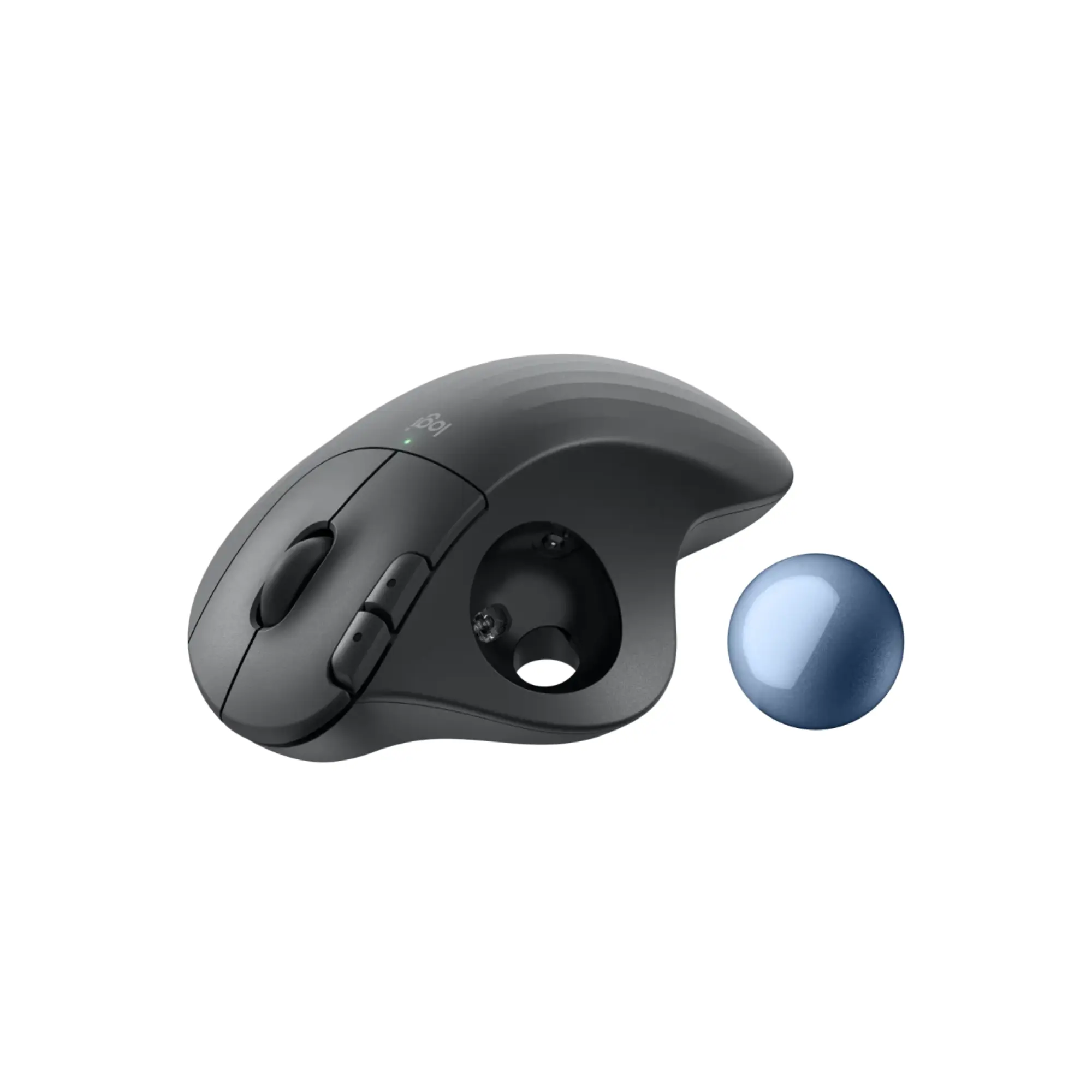 Mouse Trackball Inalámbrico Logitech ERGO M575S - Color Grafito - Bola Azul