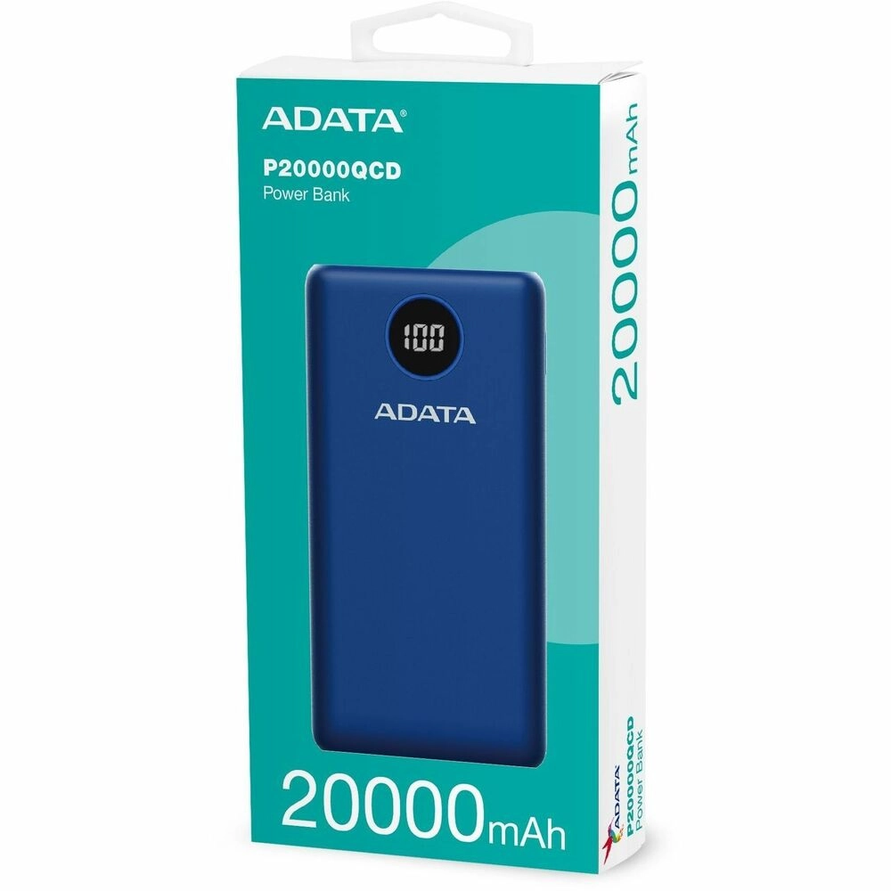 Power Bank ADATA P20000QCD 20000mAh Carga Rápida QC 3.0 + PD Azul - Imagen 2