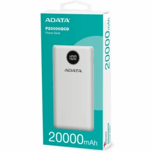 Power Bank ADATA P20000 QCD 20000mAh Carga Rápida USB-C Blanco - Imagen 1
