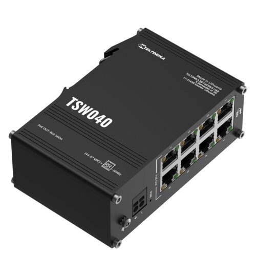 Switch Teltonika TSW040 8 Puertos PoE+ 240W Industrial Plug & Play - Imagen 2