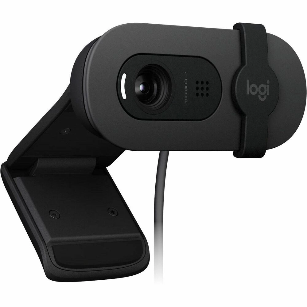Logitech Brio 100 Graphite Webcam Full HD 1080p con Balance de Luz Automático y Privacidad