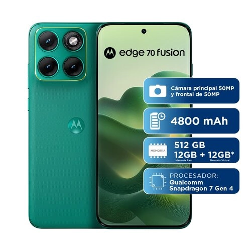 Motorola Moto Edge 70 Fusion 5G 8GB RAM 256GB Negro Sporti - El smartphone veloz que se adapta a tu ritmo