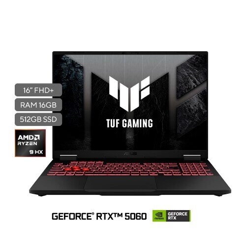 ASUS TUF Gaming A16 FA608PM 16" AMD Ryzen 9 8940HX 16GB DDR5 512GB SSD Sin SO - Potencia gaming sin límites