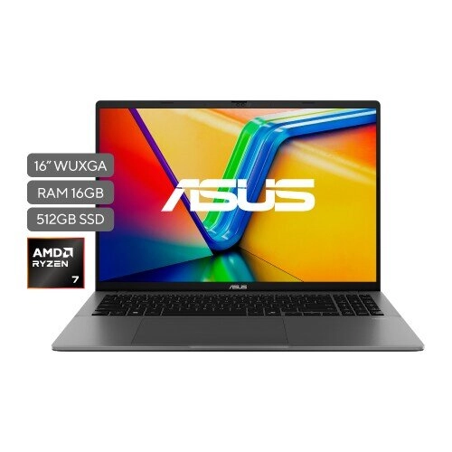 ASUS Vivobook S16 M3607HA 16" AMD Ryzen 7 260 16GB RAM 512GB SSD Sin SO - La laptop delgada que no te frena
