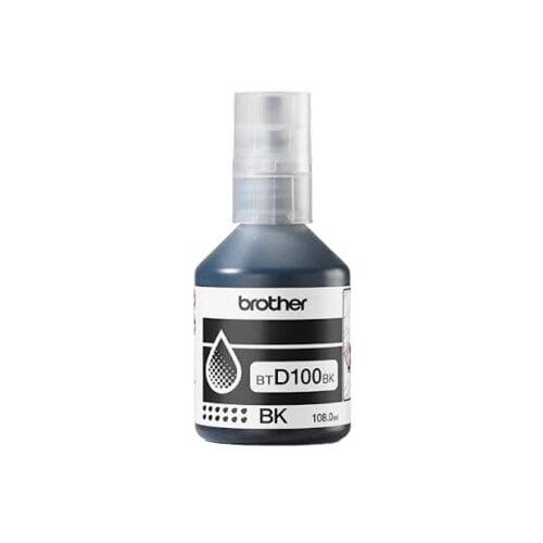 Brother BTD100BK Botella de Tinta Negra Ultra Alto Rendimiento 7500 Páginas - Imprime más, recarga menos