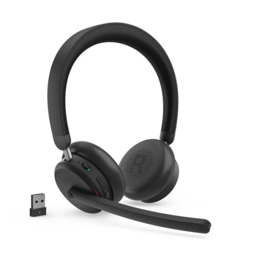 Lenovo Dual-Mode Wireless ANC Headset 65 4XD1S19777 Negro - Auriculares profesionales con 60 h de autonomía para trabajo híbrido