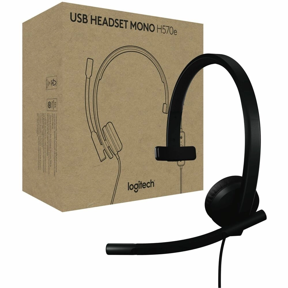 Logitech H570e Mono USB Teams 981-001424 Negro - Auricular profesional certificado para Microsoft Teams