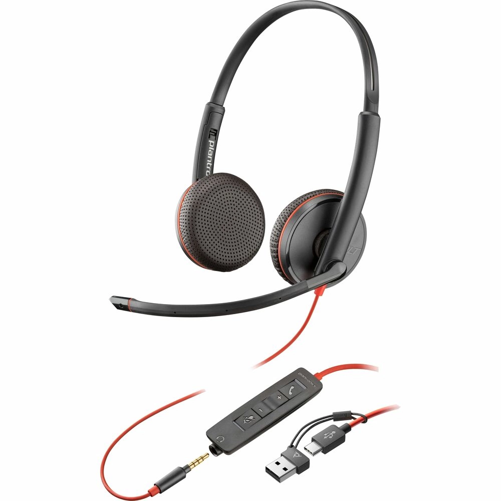 Poly Blackwire 3225 Auriculares Estéreo USB-C Negro - Comunicación profesional sin distracciones