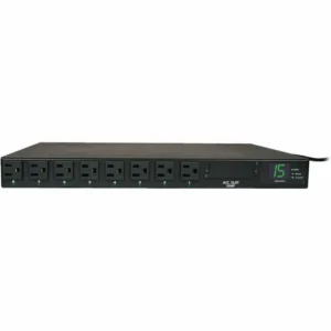Tripp Lite PDUMH15AT PDU 1U 120V 15A ATS 8 Tomas NEMA 5-15R Negro - Alimentación redundante para tu rack sin interrupciones